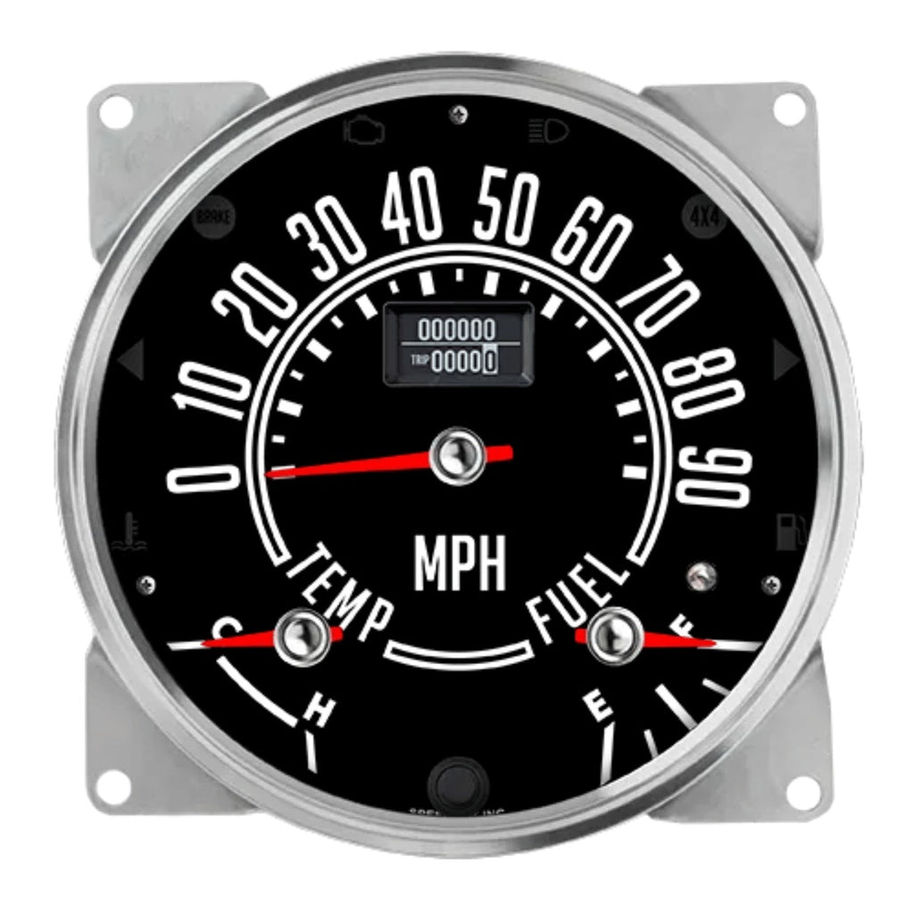 SPEEDHUT GAUGES CJ55-TG1 Speedhut Gauges CJ55-TG1 Direct-Fit Jeep CJ Analog Gauge Kit with GPS Speedometer