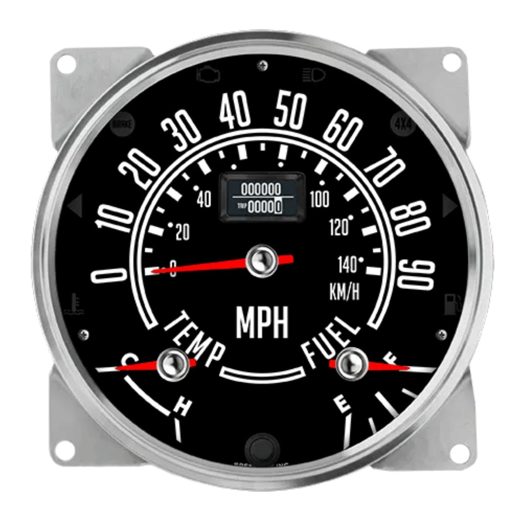 SPEEDHUT GAUGES CJ55-TG2 Speedhut Gauges CJ55-TG2 Jeep CJ Direct-Fit GPS Gauge Cluster, 90 MPH