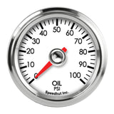 SPEEDHUT GAUGES L2-OP3-LEG Speedhut Gauges L2-OP3-LEG Legacy Electric Oil Pressure Gauge, 0-100 psi, White Face