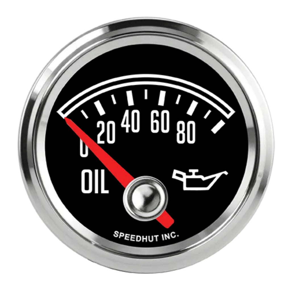 SPEEDHUT GAUGES L2-OP6-CJ Speedhut Gauges L2-OP6-CJ Classic Oil Pressure Gauge, 0-100 psi, Electric Analog for Jeep CJ