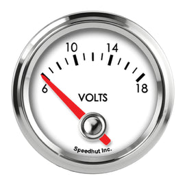 SPEEDHUT GAUGES L2-V2-LEG Speedhut Gauges L2-V2-LEG Legacy Analog Voltmeter, 6-18V, White Face