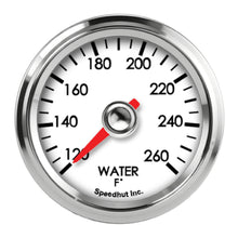 Load image into Gallery viewer, SPEEDHUT GAUGES L2-WT1-LEG SpeedHut Gauges L2-WT1-LEG Legacy Electric Water Temperature Gauge, 120-260°F, White Face