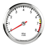 SPEEDHUT GAUGES L4-TC3-LEG SpeedHut Gauges L4-TC3-LEG Electric Analog Tachometer, 8,000 RPM, White Face, Dash Mount