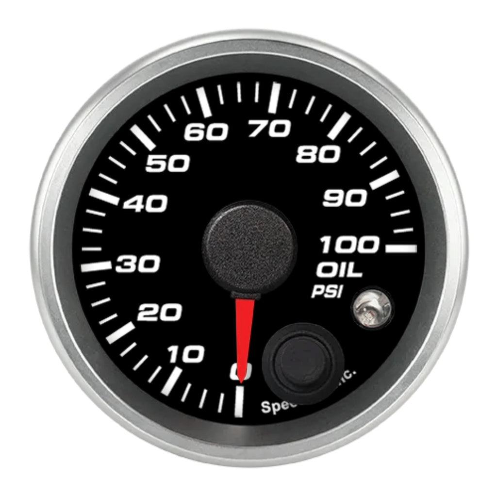 SPEEDHUT GAUGES R2-OP3-REV Speedhut Gauges R2-OP3-REV Revolution Oil Pressure Gauge, 0-100 PSI, Electric Analog, Black Face
