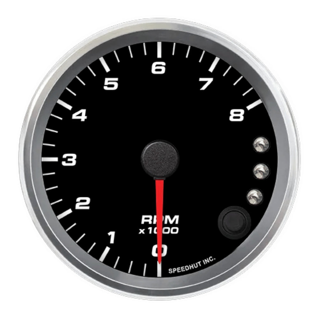 SPEEDHUT GAUGES R3-TC3-REV Speedhut Gauges R3-TC3-REV 3-3/8-Inch Tachometer, 8,000 RPM, Analog Electric, Black Face