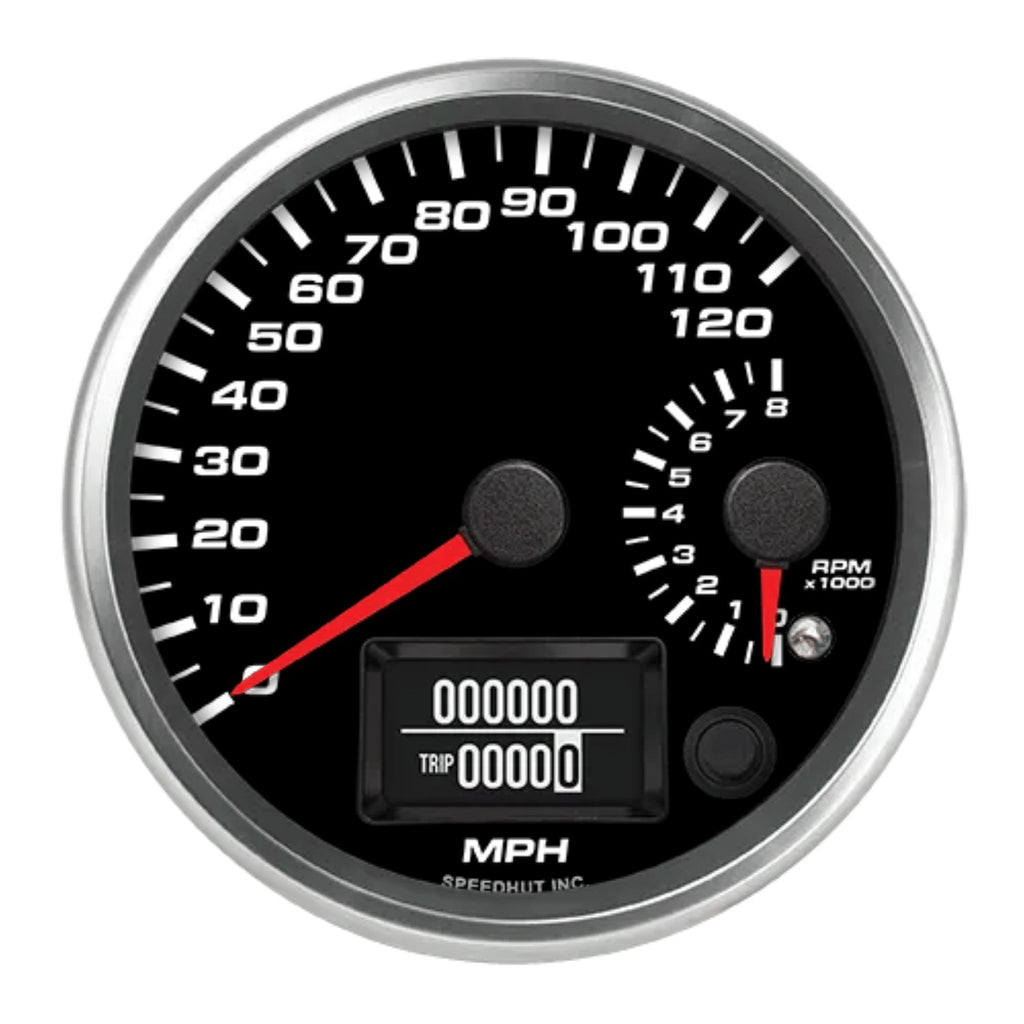 SPEEDHUT GAUGES R4-DS2-REV Speedhut Gauges R4-DS2-REV Revolution Dual GPS Speedometer and Tachometer Kit, 120 MPH, 8,000 RPM, Black Face