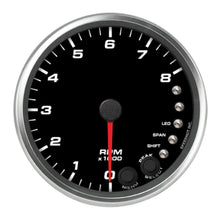 Load image into Gallery viewer, SPEEDHUT GAUGES R4-TC3-REV Speedhut Gauges R4-TC3-REV Revolution Electric Tachometer with Shift Light, 8,000 RPM, Black Face