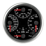 SPEEDHUT GAUGES R45-QG2-REV Speedhut Gauges R45-QG2-REV Revolution Analog Quad Gauge Kit with Fuel, Oil, Temperature and Voltmeter Displays