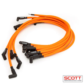 SCOTT PERFORMANCE CH-402-5 SBC Spark Plug Wire Set 90-Degree - Orange