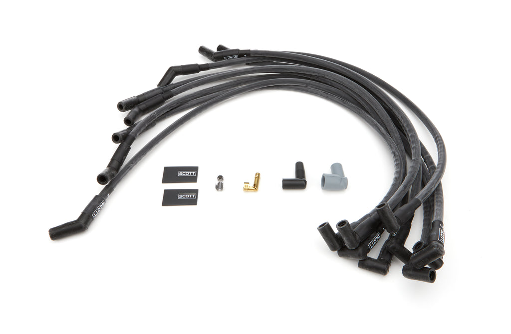 SCOTT PERFORMANCE CH-415-1 BBC Spark Plug Wire Set 90-Degree - Black
