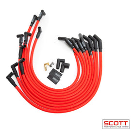 SCOTT PERFORMANCE CH-415-2 BBC Spark Plug Wire Set 90-Degree - Red