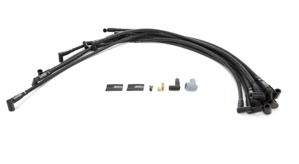SCOTT PERFORMANCE CH-416-1 BBC Spark Plug Wire Set 90-Degree - Black