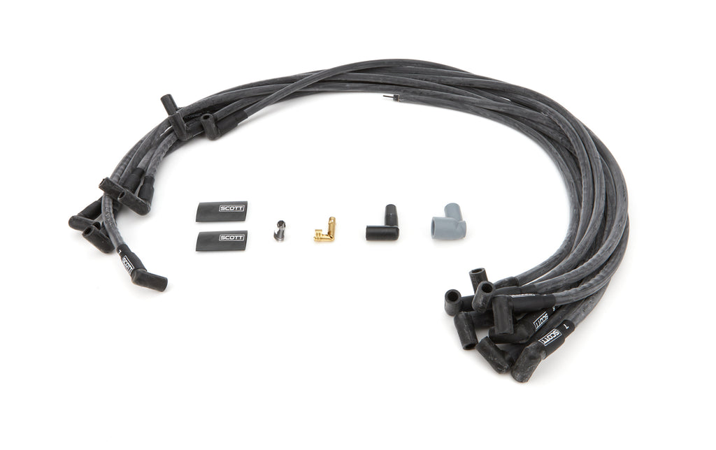 SCOTT PERFORMANCE CH-435-1 SBC Spark Plug Wire Set 90-Degree - Black