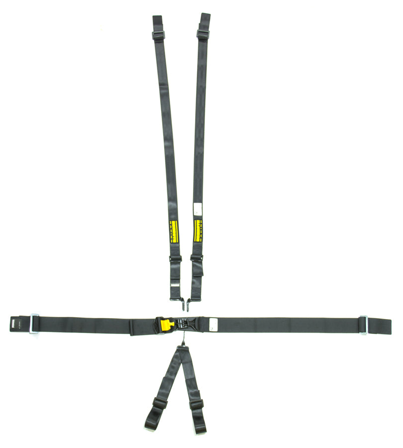 SCHROTH RACING SR76560H 6pt Harness System SFI LatchLink Black HANS