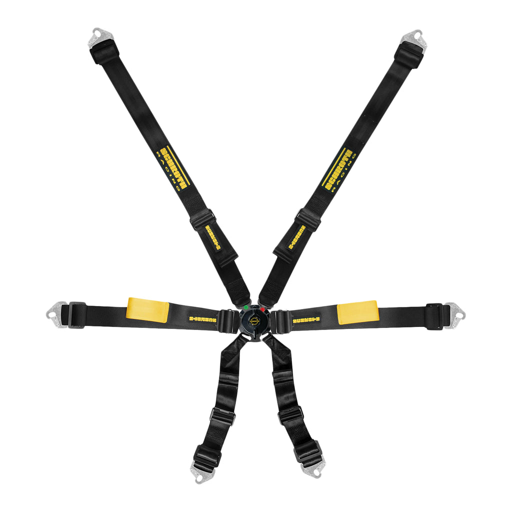 SCHROTH RACING SR94510-0-29 Harness 6pt Enduro Black Shoulder & Lap