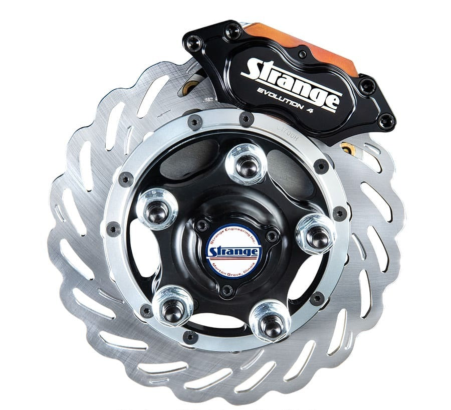 STRANGE F22064 STRANGE F22064 40-Spline Rear Floater Brake System Kit with 4-Piston Caliper and 11.5-Inch Slotted Rotors