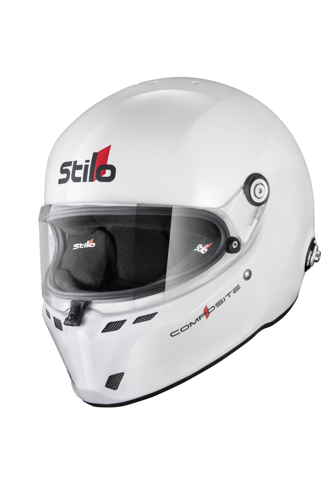 STILO AA0810AF2X610101 STILO Helmet ST6 FN X-Large White Composite SA2025 – Full Face Racing Helmet with Snell SA2025 Certification and Head and Neck Restraint Compatibility