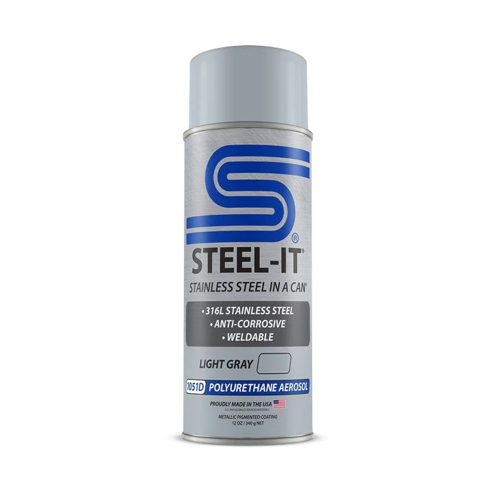 STEEL-IT FGAE1051D Steel-It FGAE1051D Stainless Steel Paint in a Can, 12 oz Aerosol - Light Gray