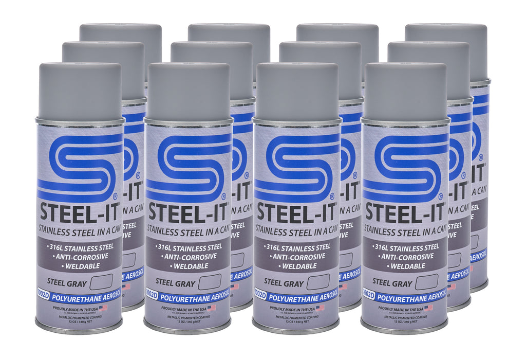 STEEL-IT CASE1002D Steel Gray Polyurethane Case 12 x 12oz Spray Can