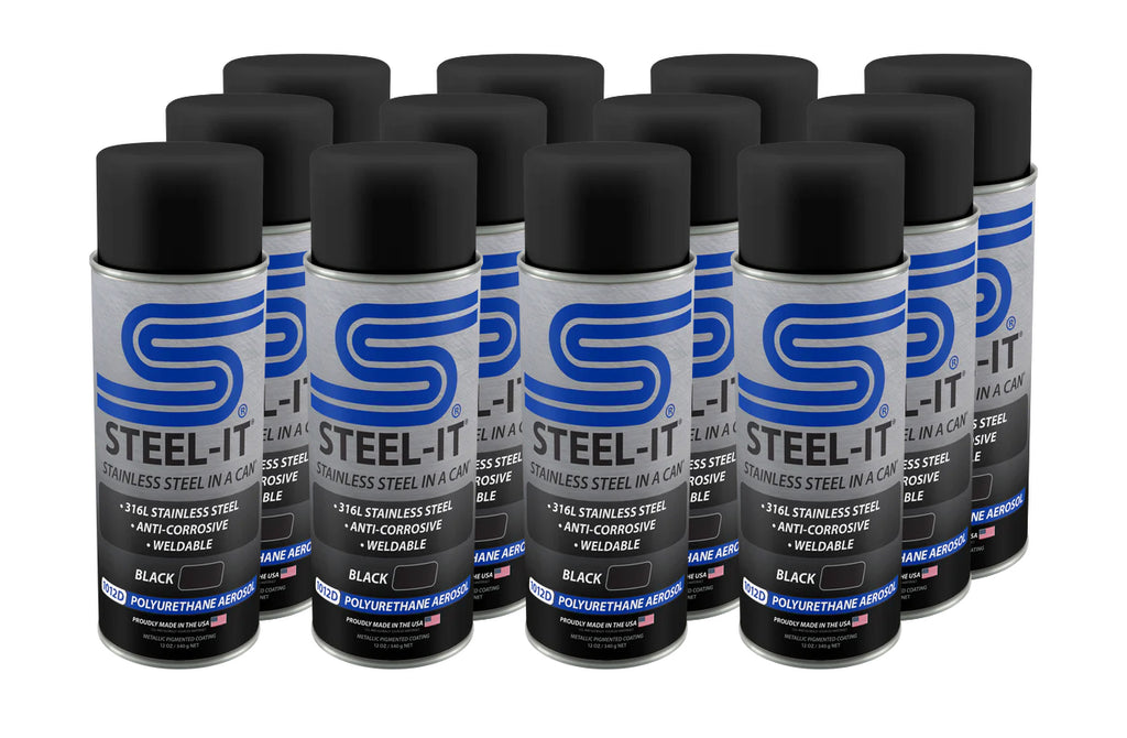 STEEL-IT CASE1012D Black Polyurethane Case 12 x 12oz Spray Cans