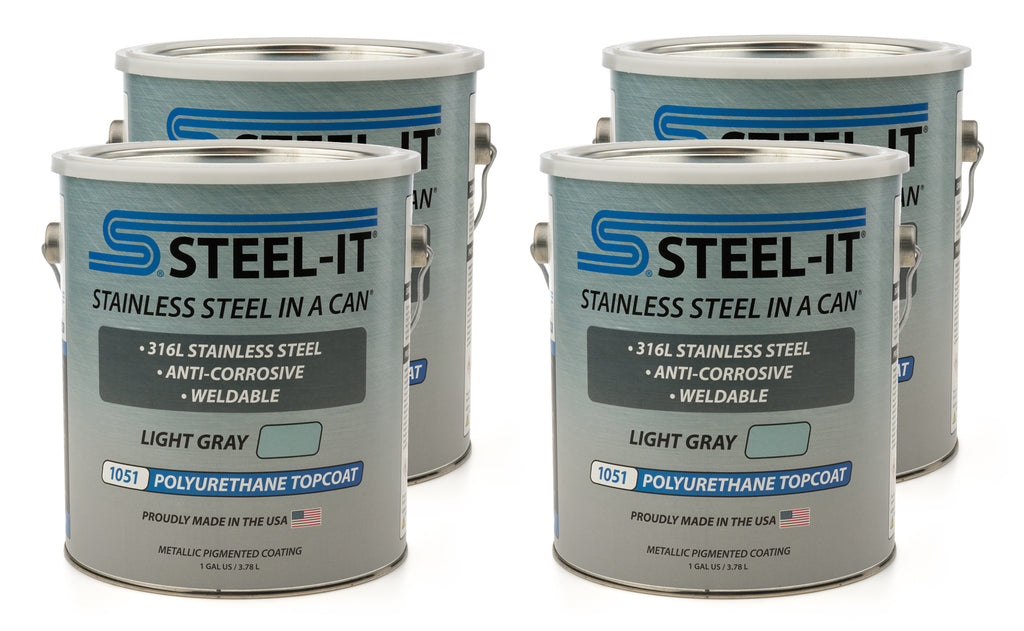 STEEL-IT CASE1051G STEEL-IT CASE1051G Light Gray Weldable Polyurethane Stainless Steel Paint, 4 x 1-Gallon Cans
