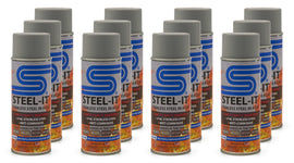 STEEL-IT CASE5904B STEEL-IT CASE5904B High-Temperature Anti-Corrosion Stainless Steel Spray Paint, Gray, 12-Can Case