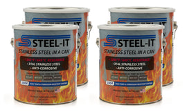 STEEL-IT CASE5904G STEEL-IT CASE5904G High Temperature Anti-Corrosion Stainless Steel Paint, Gray, Case of 4 One-Gallon Cans