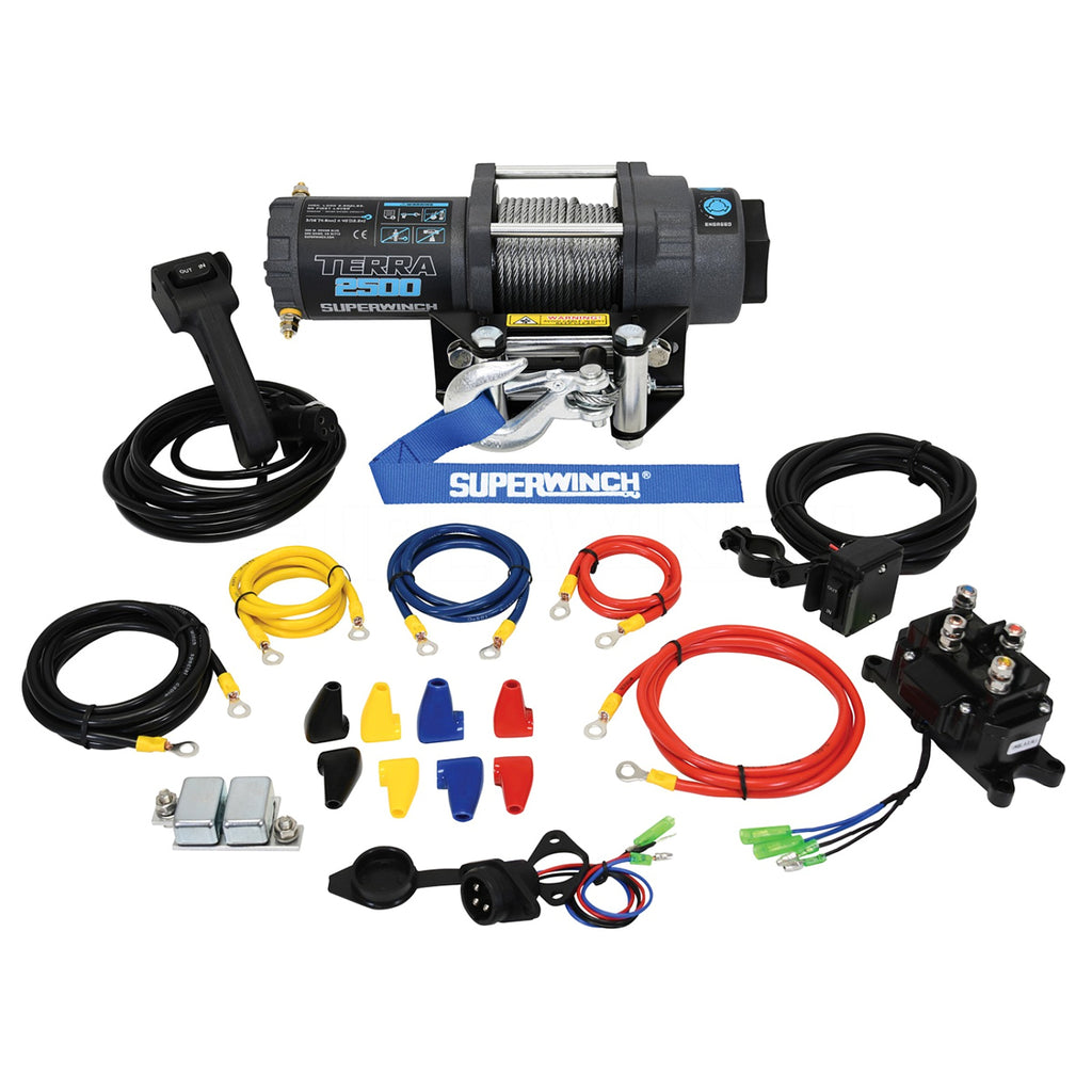 SUPERWINCH 1125260 2500 lbs Winch Roller Fairlead 40ft Steel Rope