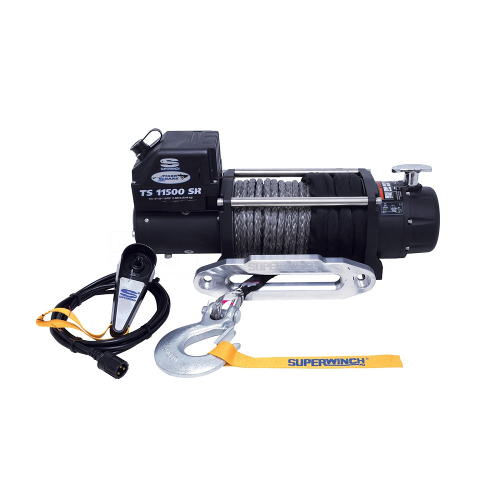 SUPERWINCH 1511201 Tiger Shark 11500SR Winc h 11500lb Synthetic Rope
