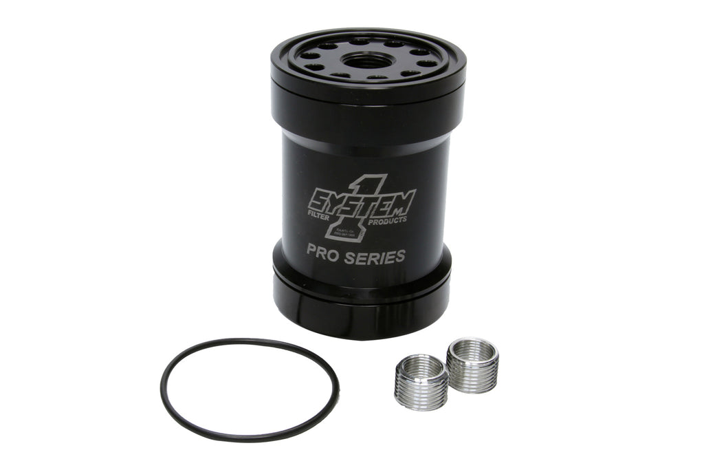 SYSTEM ONE 209-561BPS Billet Oil Filter w/Blt Cap 45 Micron - Black