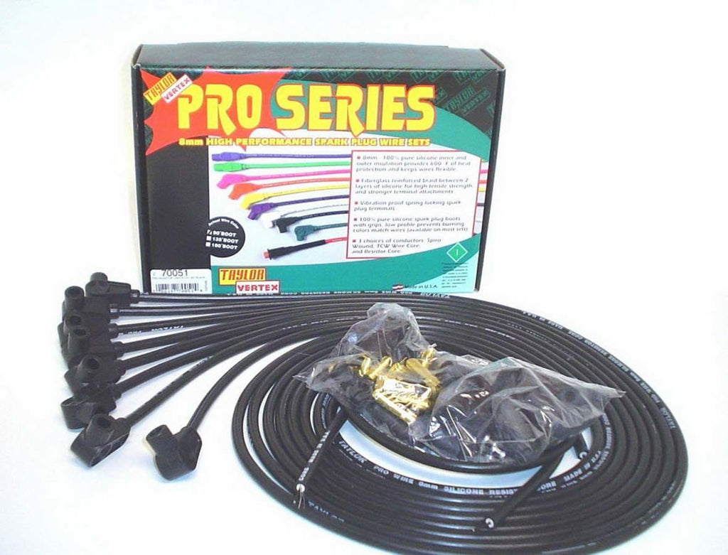 TAYLOR/VERTEX 70051 8mm Black Pro Wire 90 Dg