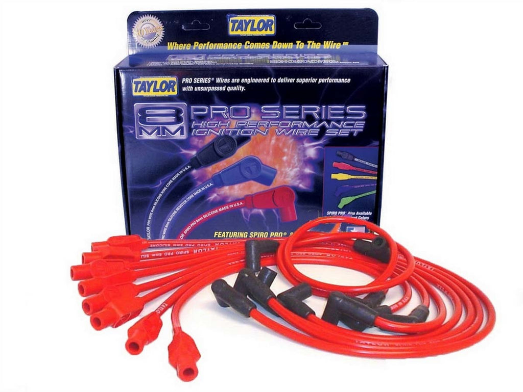 TAYLOR/VERTEX 74276 Custom Fit 8mm Spiro-Pro Plug Wires Red