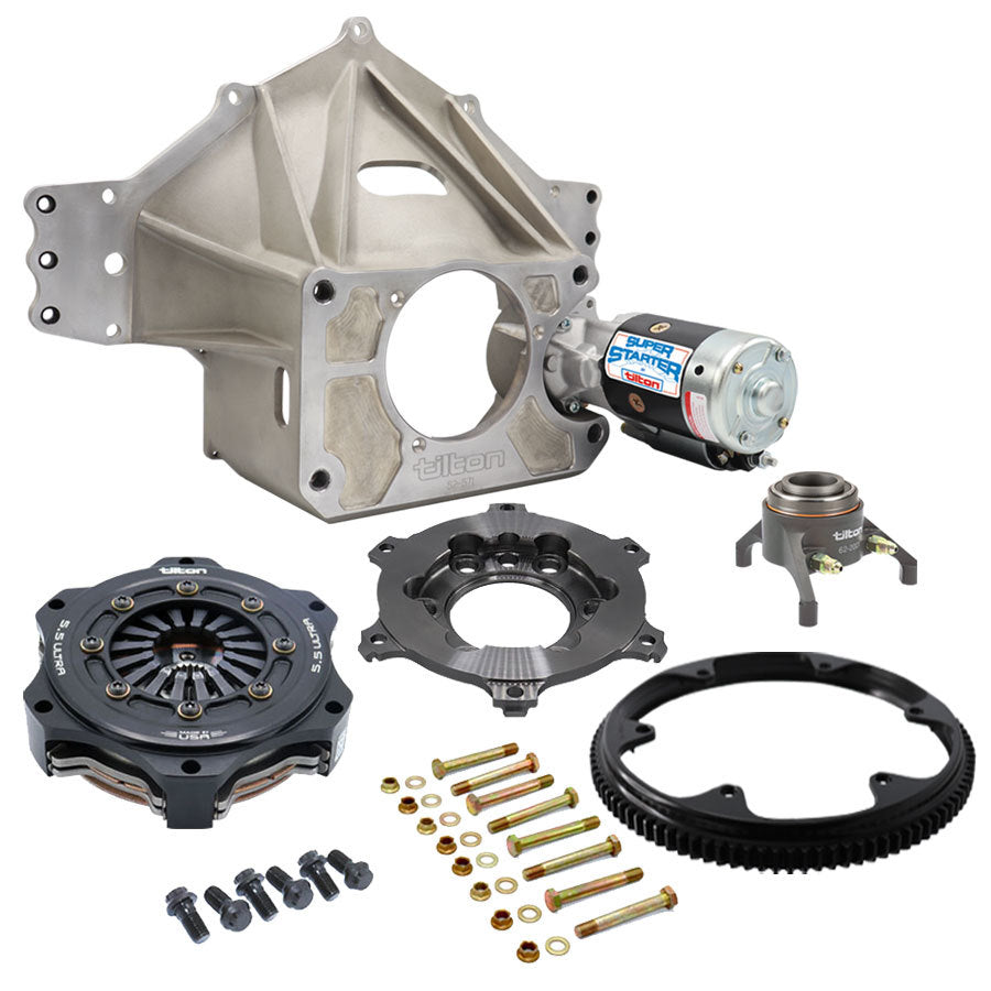 TILTON 52-64630 TILTON Bellhousing Kit GM Crate 5.5 inch Ultra 3-Disc with 99 Tooth Flywheel and Aluminum Construction
