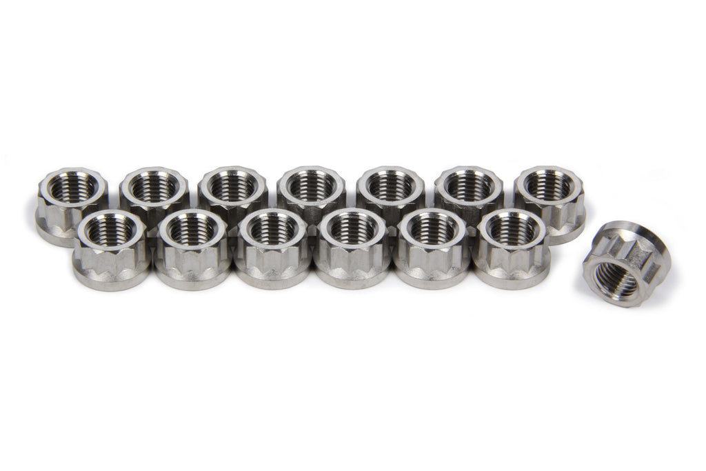 Ti22 PERFORMANCE 1124 Header Flange Nut Set 12pt Titanium 14pcs