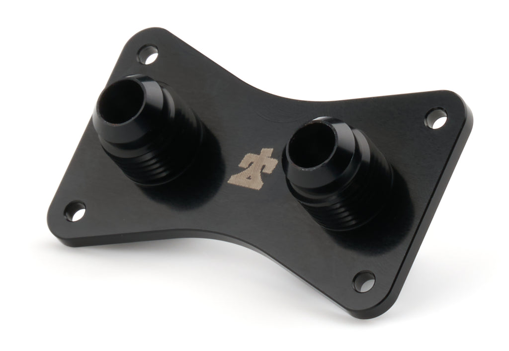 Ti22 PERFORMANCE TIP5575 Ti22 PERFORMANCE Bulkhead Dash Plate with 6 AN Male Fittings - Black Anodized Aluminum