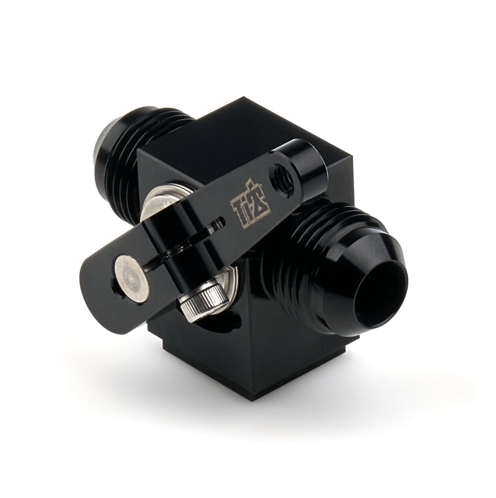 Ti22 PERFORMANCE TIP5588 Ti22 PERFORMANCE TIP5588 Fuel Shutoff Valve - 8 AN In-Line Aluminum with Black Anodized Finish