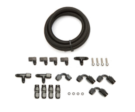 TRICK FLOW TFS-306SB601 LS Steam Line Plumbing Kit Blk Nylon Braided