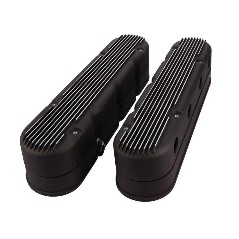 TOP STREET PERFORMANCE JM8082-2BK LS 2pc Cast Aluminum VC Finned w/Billet Oil Fill