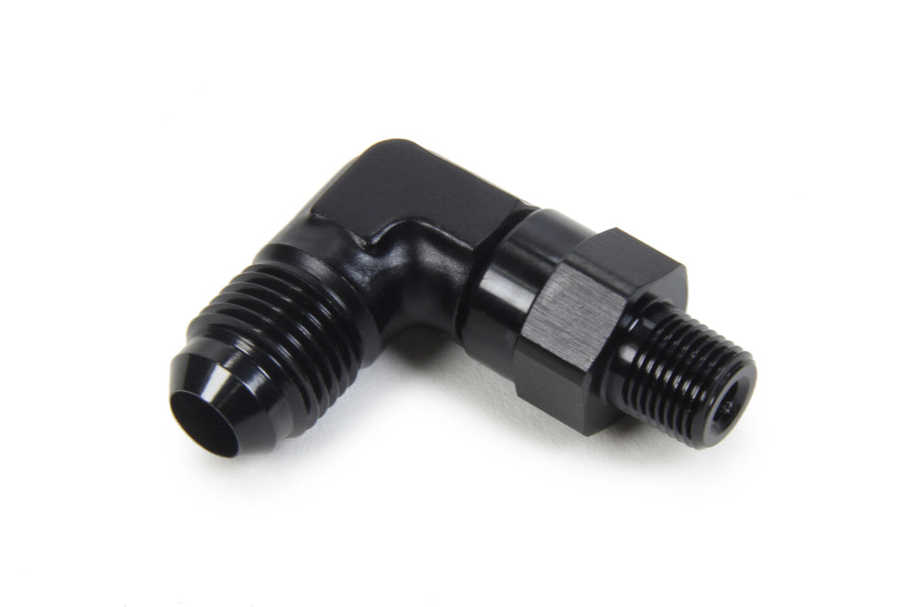 TRIPLE X RACE COMPONENTS HF-93061-BLK AN to NPT Swivel 90 Deg #6 x 1/8