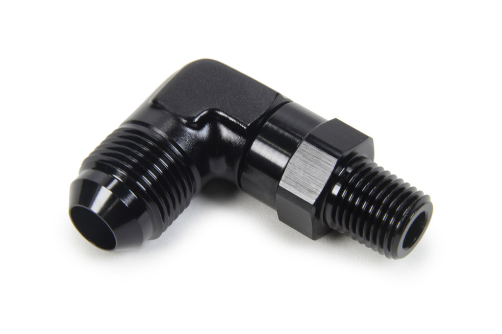 TRIPLE X RACE COMPONENTS HF-93082-BLK AN to NPT Swivel 90 Deg #8 x 1/4