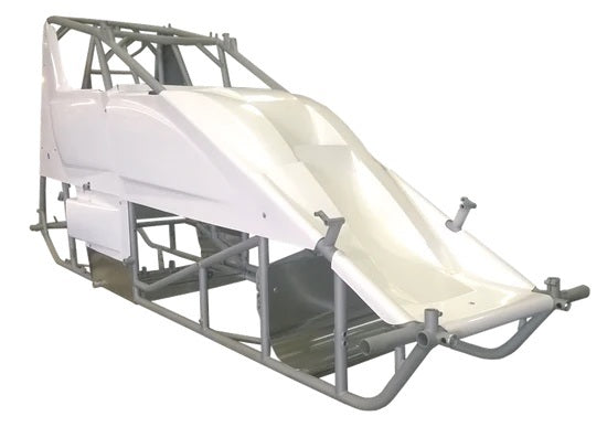 TRIPLE X RACE COMPONENTS SC-CH-1001872HOPT18 Sprint Car Kit B X-Wedge White Inside Rail Body