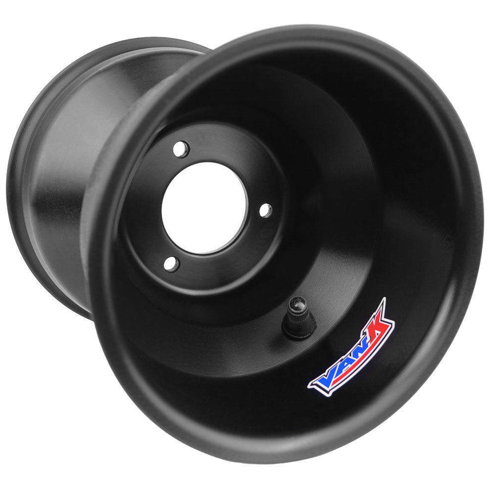 VAN-K WHEELS 1036-325.6999.4 VAN-K WHEELS Kart Pro Series 6x10 Black Wheel with 4-inch Bolt Circle