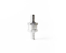 Load image into Gallery viewer, VAPOR TRAPPER FS38SIL Vapor Trapper FS38SIL Check Valve with 3/8 inch Hose Barb Inlet and Outlet, Aluminum Silver Anodized Fuel Tank Vent