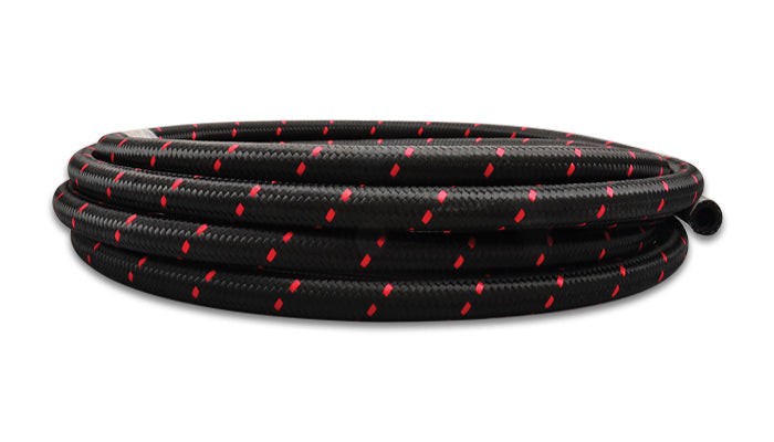 VIBRANT PERFORMANCE 11984R 5ft Roll -4 Black Red Ny lon Braided Flex Hose