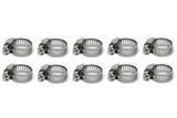 VIBRANT PERFORMANCE 12150 S.S. Worm Gear Clamps .25in to .63in 10 Pack