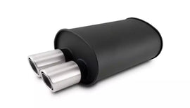 VIBRANT PERFORMANCE 12315 Streetpower Flat Black Oval Muffler 2.5in Inlet