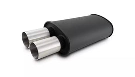 VIBRANT PERFORMANCE 12320 Streetpower Flat Black Oval Muffler 2.5in Inlet