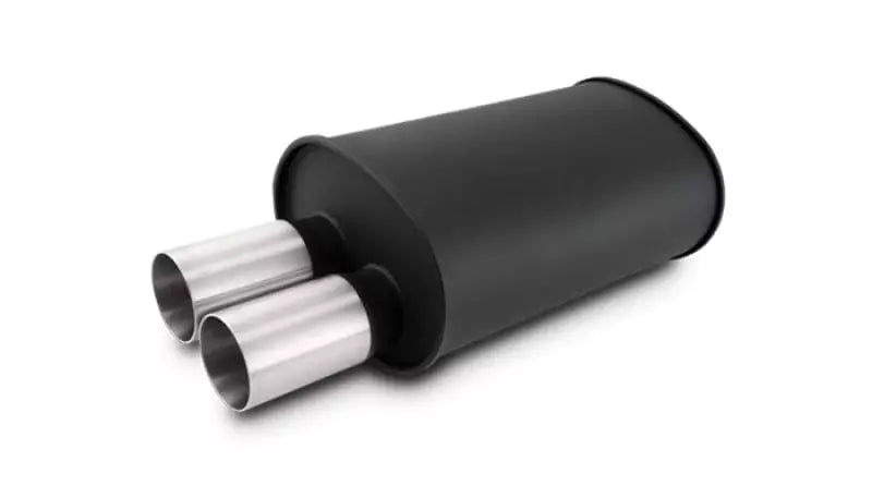 VIBRANT PERFORMANCE 12325 Streetpower Flat Black Oval Muffler 2.5in Inlet