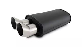 VIBRANT PERFORMANCE 12330 Streetpower Flat Black Oval Muffler 2.5in Inlet