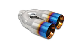 VIBRANT PERFORMANCE 1339B Dual 3.5in Round Stain less Tips 2.5in Inlet